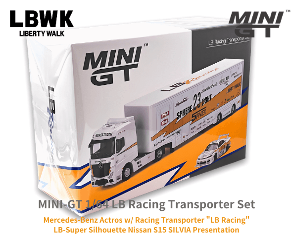 1/64スケール MINI GT「LB Racing レーシングトランスポーターセット 