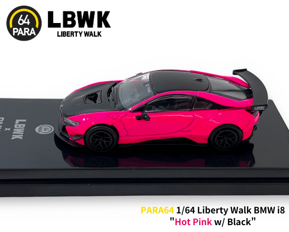 1/64スケール PARA64「Liberty Walk BMW i8」(ホットピンク/ブラック)ミニカー｜Liberty  Walkリバティーウォーク｜【スターホビーミニカーストア】ミニカーと自動車の雑貨・グッズの総合通販サイト