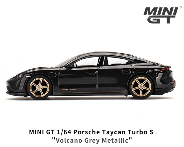 1/64スケール MINI GT「ポルシェ・タイカンターボS」(バルカノグレーメタリック)ミニカー