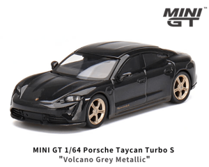 1/64スケール MINI GT「ポルシェ・タイカンターボS」(バルカノグレーメタリック)ミニカー