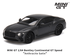 1/64スケール MINI GT「ベントレー・コンチネンタルGTスピード」(アンスラサイトサテン)ミニカー