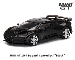 1/64スケール MINI GT「ブガッティ・チェントディエチ」(ブラック)ミニカー