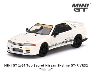 1/64スケール MINI GT「Top Secret 日産スカイライン GT-R VR32」(ホワイト)ミニカー