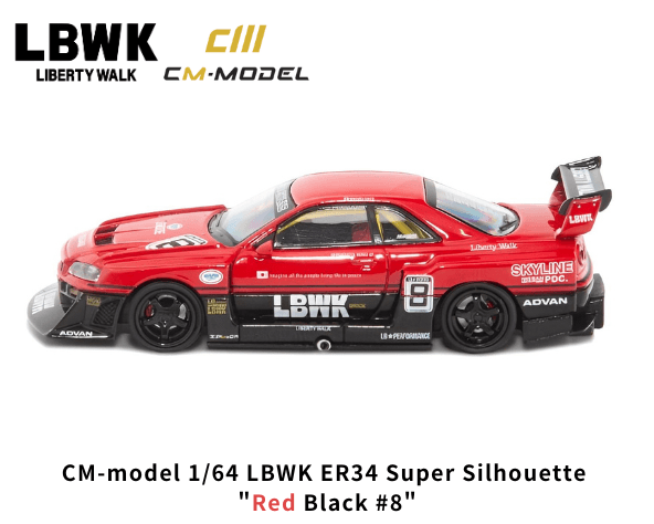 1/64スケール CM MODEL「LB-ER34 Super Silhouette NISSAN SKYLINE #8 