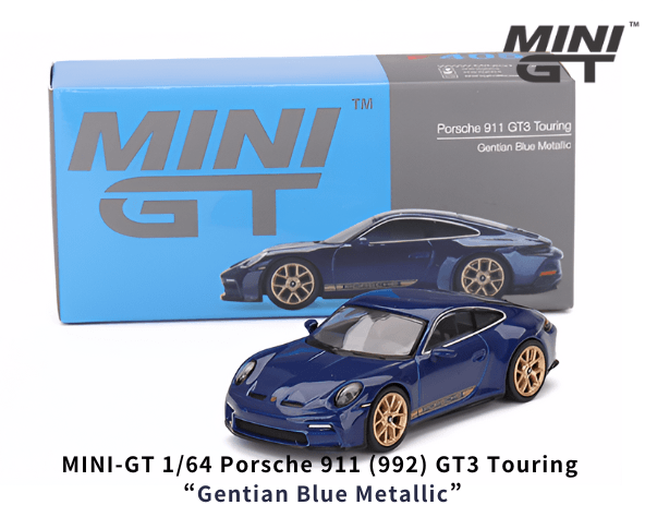 1/64スケール MINI GT「ポルシェ911(992) GT3ツーリング」(ゲンチアンブルーメタリック)ミニカー