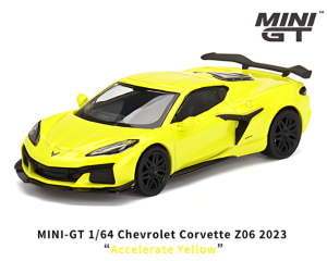 mini GT MGT00441-L 1/64 シボレー コルベット Z06 2023 アクセレレートイエロー(左ハンドル)