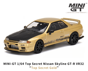 1/64スケール MINI GT「Top Secret 日産スカイライン GT-R VR32」(Top Secret Gold)ミニカー