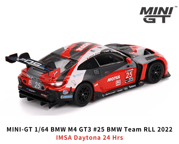 1/64スケール MINI GT「BMW M4 GT3 IMSA デイトナ24時間 2022 #25 BMW Team RLL」ミニカー