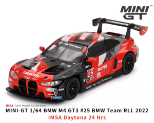 1/64スケール MINI GT「BMW M4 GT3 IMSA デイトナ24時間 2022 #25 BMW Team RLL」ミニカー