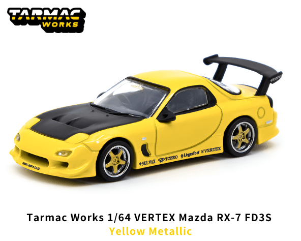 1/64スケール Tarmac Works「VERTEX マツダ RX-7 FD3S」(イエロー 