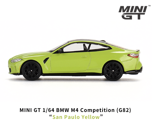 1/64スケール MINI GT「BMW M4 コンペティション (G82 )」(サンパウロイエロー)ミニカー｜【スターホビーミニカーストア】ミニカーと自動車の雑貨・グッズの総合通販サイト