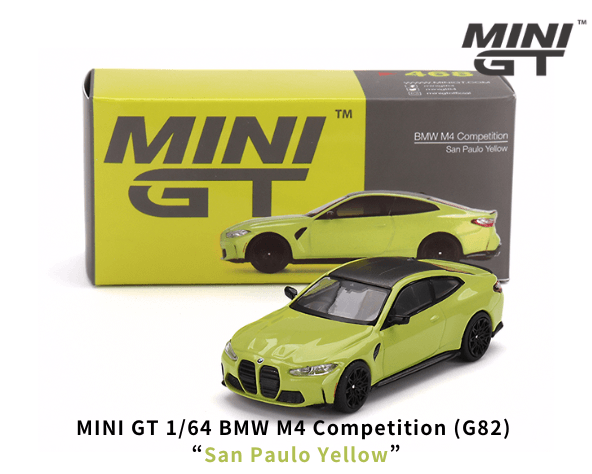 1/64スケール MINI GT「BMW M4 コンペティション (G82)」(サンパウロイエロー)ミニカー