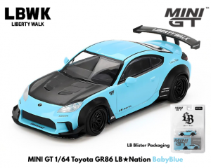<img class='new_mark_img1' src='https://img.shop-pro.jp/img/new/icons5.gif' style='border:none;display:inline;margin:0px;padding:0px;width:auto;' />1/64 MINI GTToyota GR86 LBNation Baby Blue(LB֥ꥹѥå)ߥ˥