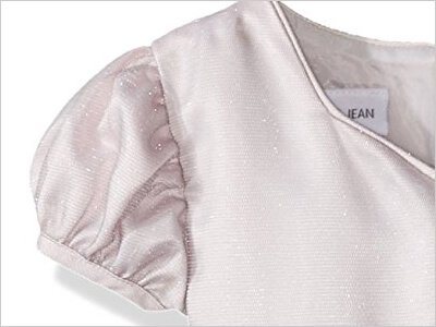 ピンク×グレーの刺繍ドレス詳細写真1