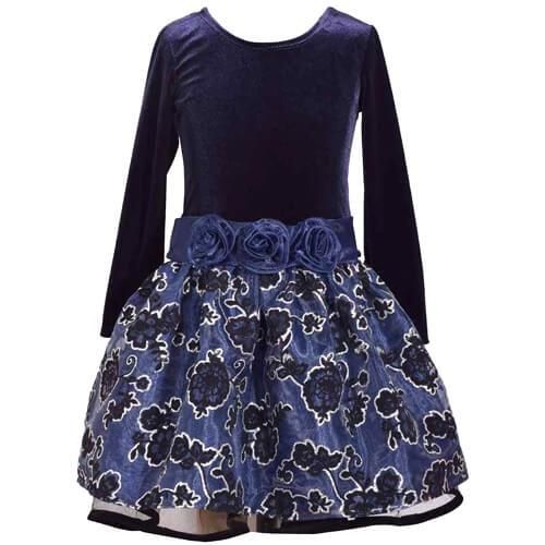 Bonnie Jean シルバーラインフラワーの長袖ドレス キッズサイズ Bonnie Jean シルバーラインフラワーの長袖ドレス キッズサイズ