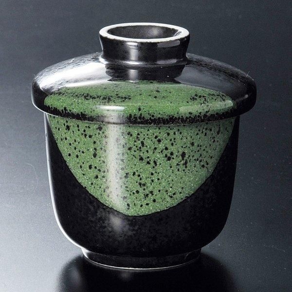 グリン黒水晶むし碗 和食器 ［陶雅］ 16925-559 - │おかとめ