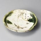 織部60皿 約18cm 和食器 丸皿 中皿 グリーン系 業務用 ［陶雅］ 19-22409-519