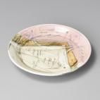 ピンク釉刻紋70皿 約21.4cm 和食器 丸皿 中皿 ピンク系 業務用 ［陶雅］ 19-22415-519
