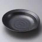利休天目22cmスープ 約22cm 和食器 丸皿 中皿 ブラック系 業務用 ［陶雅］ 19-22511-469