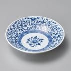 古伊万里唐草7.0深皿 約22cm 和食器 丸皿 中皿 ブルー系 業務用 ［陶雅］ 19-22520-199