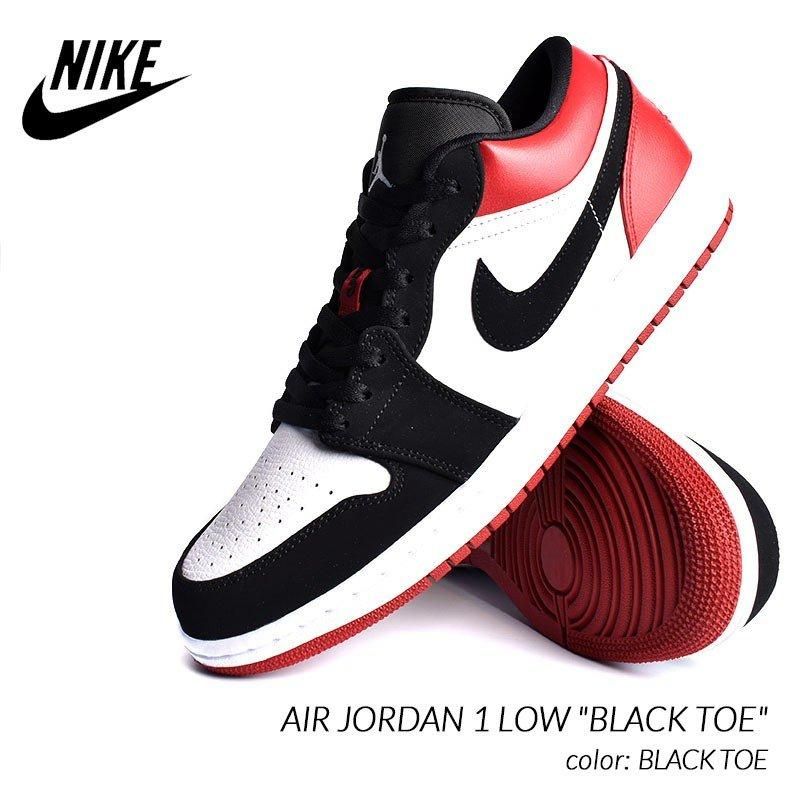 限定 ナイキ ジョーダン 1 ロー スニーカー NIKE AIR JORDAN 1 LOW BLACK TOE ( つま黒 白 黒 赤 メンズ  553558-116 ) - 海外限定 日本未発売 希少モデル スニーカー ショップ シューズ 大阪 北堀江 プレシャスプレイス【 IMPORT