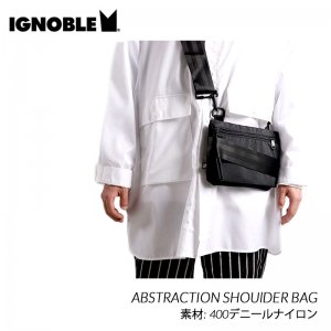IGNOBLE ABSTRACTION SHOUlDER BAG イグノーブル アブストラクション ショルダー バッグ ( 黒 ブラック バリスティックナイロン )