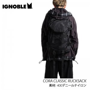 <img class='new_mark_img1' src='https://img.shop-pro.jp/img/new/icons47.gif' style='border:none;display:inline;margin:0px;padding:0px;width:auto;' />IGNOBLE CORA CLASSIC RUCKSACK イグノーブル コア クラシック リュックサック ( 黒 ブラック バッグ BAG 鞄 バリスティックナイロン )