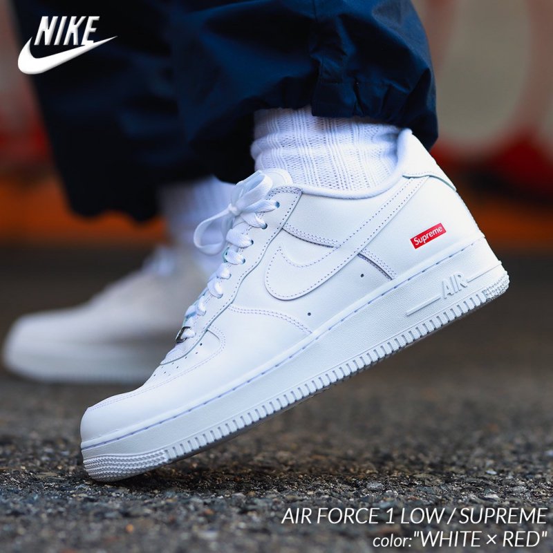 NIKE AIR FORCE 1 LOW / SUPREME WHITE  RED ʥ ե 1 ץ꡼ ˡ (  ۥ磻  CU9225-100 )β