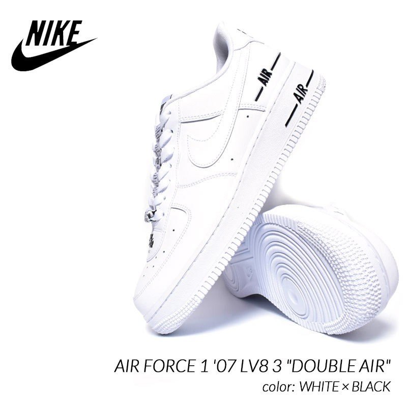 Nike Air Force 1 '07 LV8 3 Double Air White/Black Mens Size 11.5  CJ1379 100 New