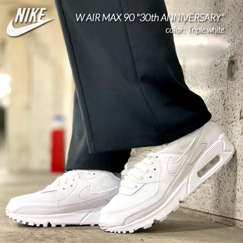 NIKE W AIR MAX 90 30th ANNIVERSARY Triple white ナイキ エアマックス スニーカー ( 白  レディース メンズサイズ CQ2560-100 ) - 海外限定 日本未発売 希少モデル スニーカー ショップ シューズ 大阪 北堀江  プレシャスプレイス【 IMPORT SHOES u0026 CLOTHES