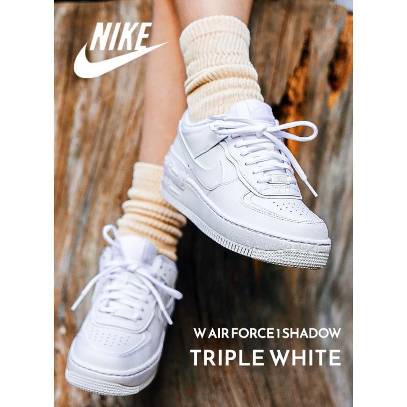 NIKE W AIR FORCE 1 SHADOW TRIPLE WHITE ナイキ ウィメンズ エアフォース 1 シャドウ スニーカー ( 白  レディース 厚底 CI0919-100 ) - 海外限定 日本未発売 希少モデル スニーカー ショップ シューズ 大阪 北堀江 プレシャスプレイス【  IMPORT SHOES