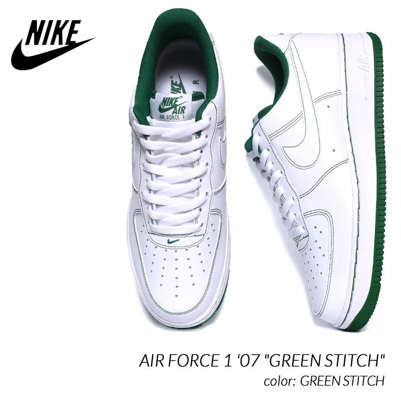 NIKE AIR FORCE 1 '07 GREEN STITCH ナイキ エアフォース 1 スニーカー ( 白 ホワイト 緑 グリーン メンズ  CV1724-103 ) - 海外限定 日本未発売 希少モデル スニーカー ショップ シューズ 大阪 北堀江 プレシャスプレイス【 IMPORT  SHOES u0026