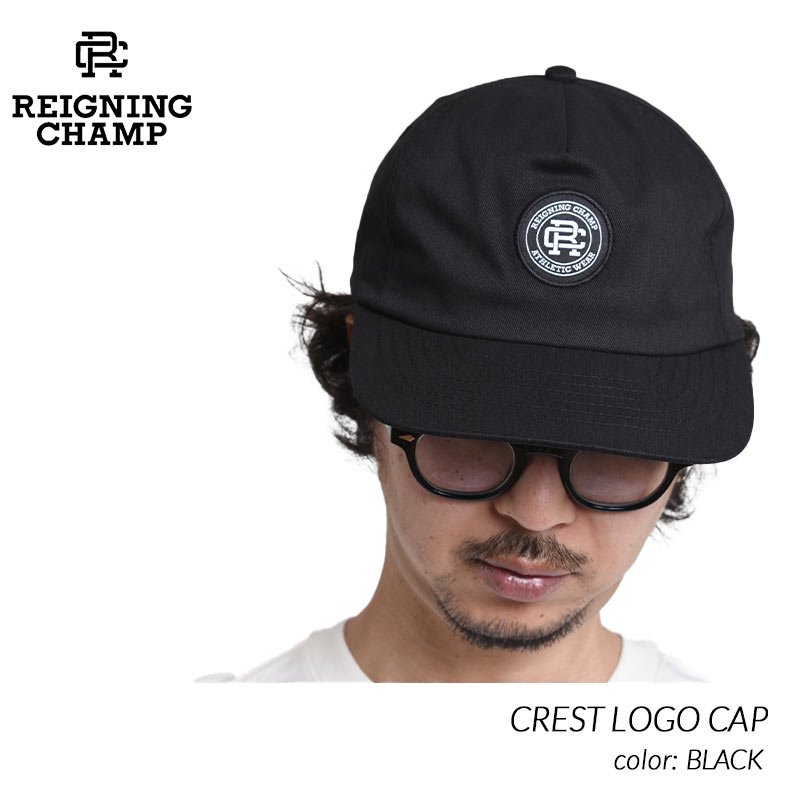 REIGNING CHAMP CREST LOGO CAP BLACK レイニングチャンプ クレスト 