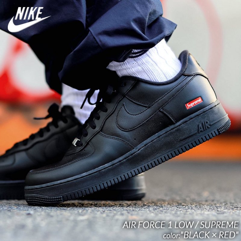 NIKE AIR FORCE 1 LOW / SUPREME BLACK  RED ʥ ե 1 ץ꡼ ˡ (  ֥å  CU9225-001 )β