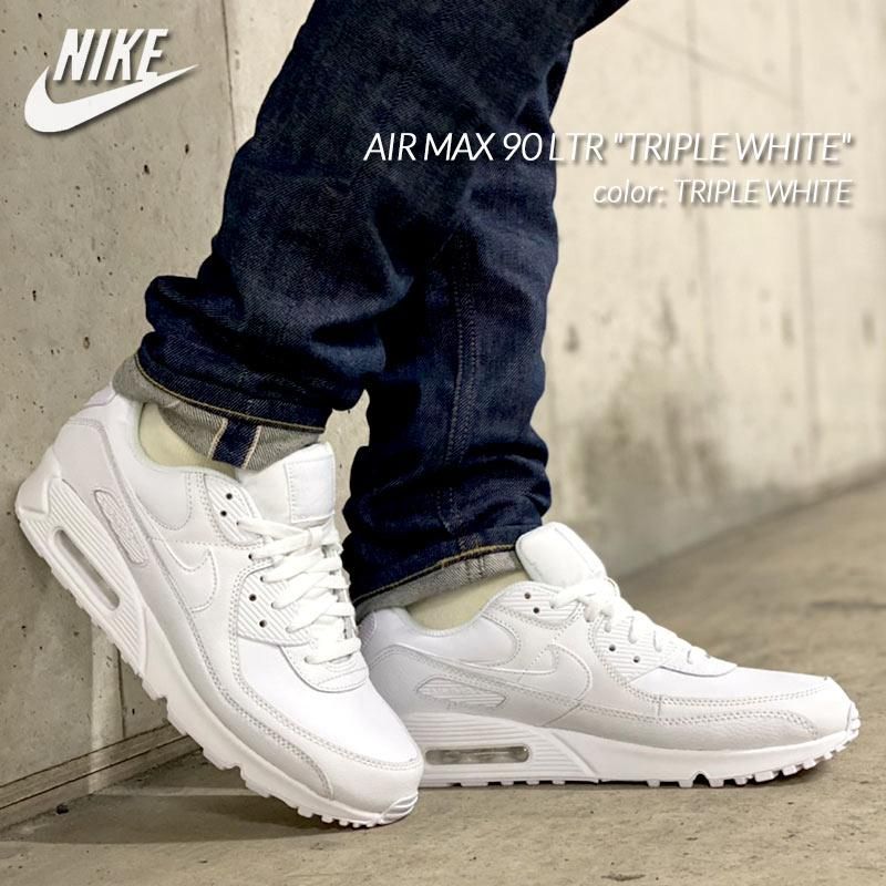 NIKE AIR MAX90 LTR CZ5594-100 レザー ホワイトホワイト