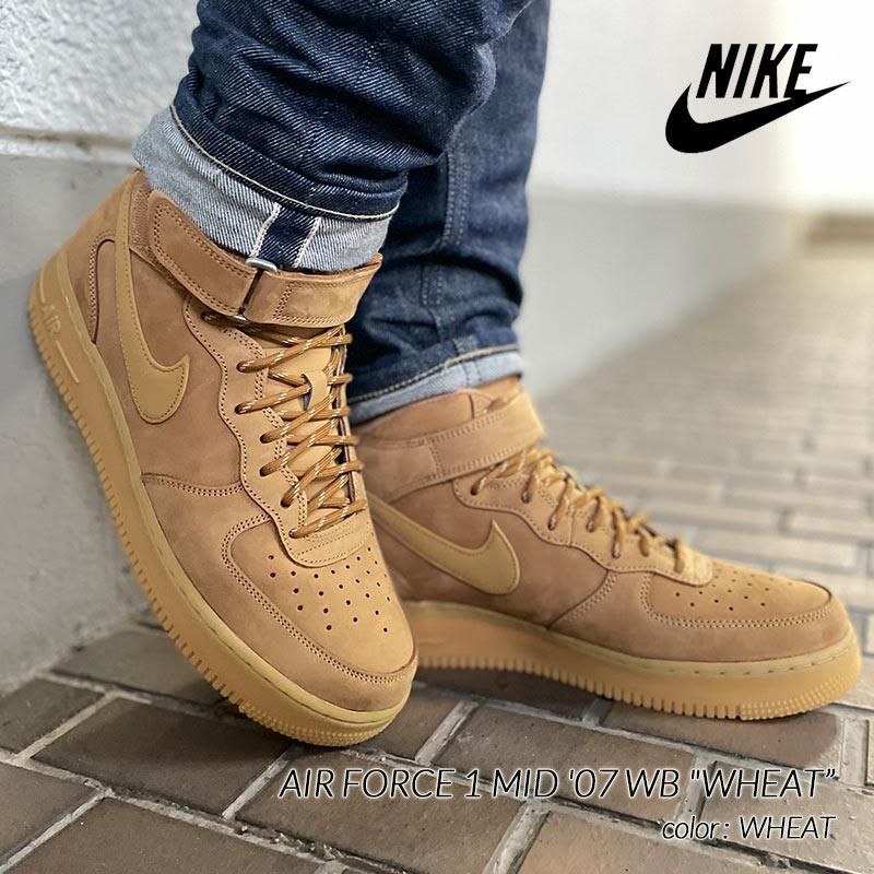 NIKE AIR FORCE 1 MID '07 WB WHEAT” ナイキ エアフォース 1 ミッド スニーカー ( ベージュ 茶 ウィート  ブラウン メンズ DJ9158-200 ) - 海外限定 日本未発売 希少モデル スニーカー ショップ シューズ 大阪 北堀江 プレシャスプレイス【  IMPORT