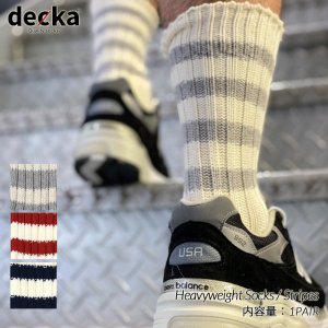 【メンズ】decka -quality socks- Heavyweight Socks / Stripes デカ クオリティー ヘビーウェイト ストライプ ソックス ( ボーダー 靴下 )