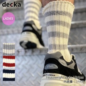 【レディース】decka -quality socks- Heavyweight Socks / Stripes デカ クオリティー ヘビーウェイト ストライプ ソックス ( ボーダー 靴下 )