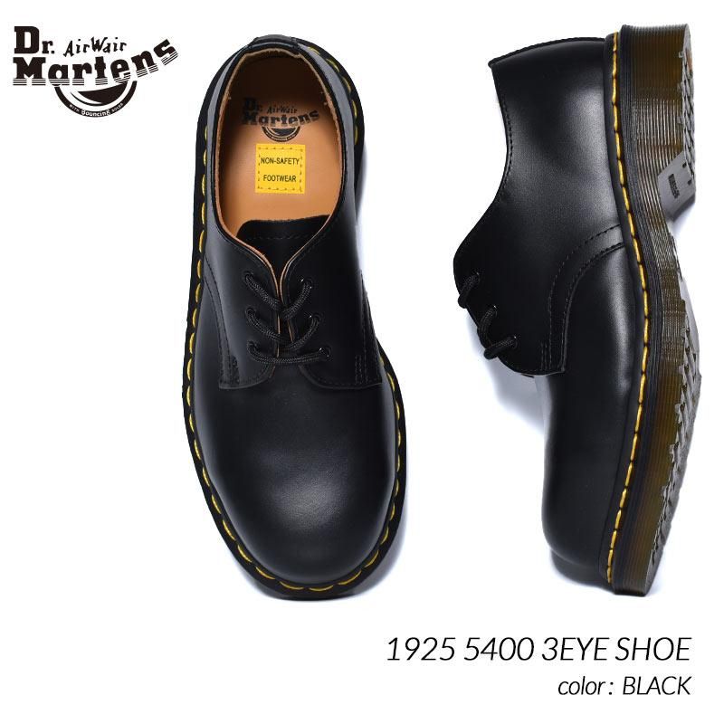 Dr.Martens 1925 5400 3EYE SHOE BLACK ɥޡ 3ۡ 쥶 ֡ (  ֥å 쥶  ǥ 塼 1011101 )