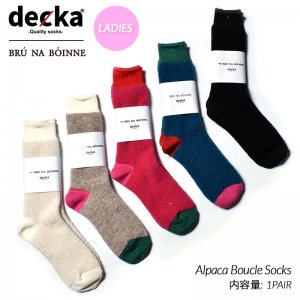 【レディース】BRU NA BOINNE × decka -Quality socks- Alpaca Boucle Socks デカ クオリティー ブルーナボイン アルパカ ソックス ( 靴下 )