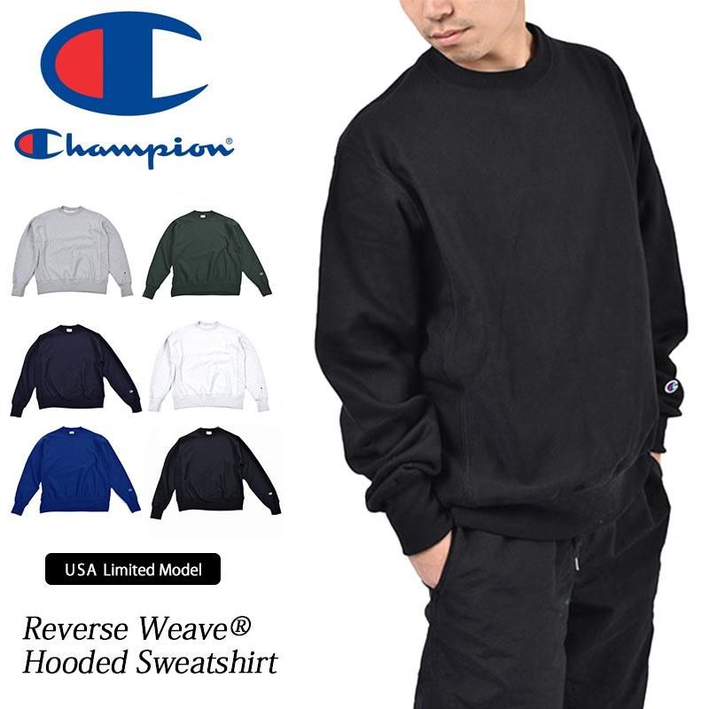 日本未発売 Champion REVERSE WEAVE CREW SWEAT Black