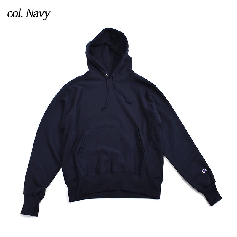 日本未発売 Champion Reverse Weave Hooded Sweatshirt Navy