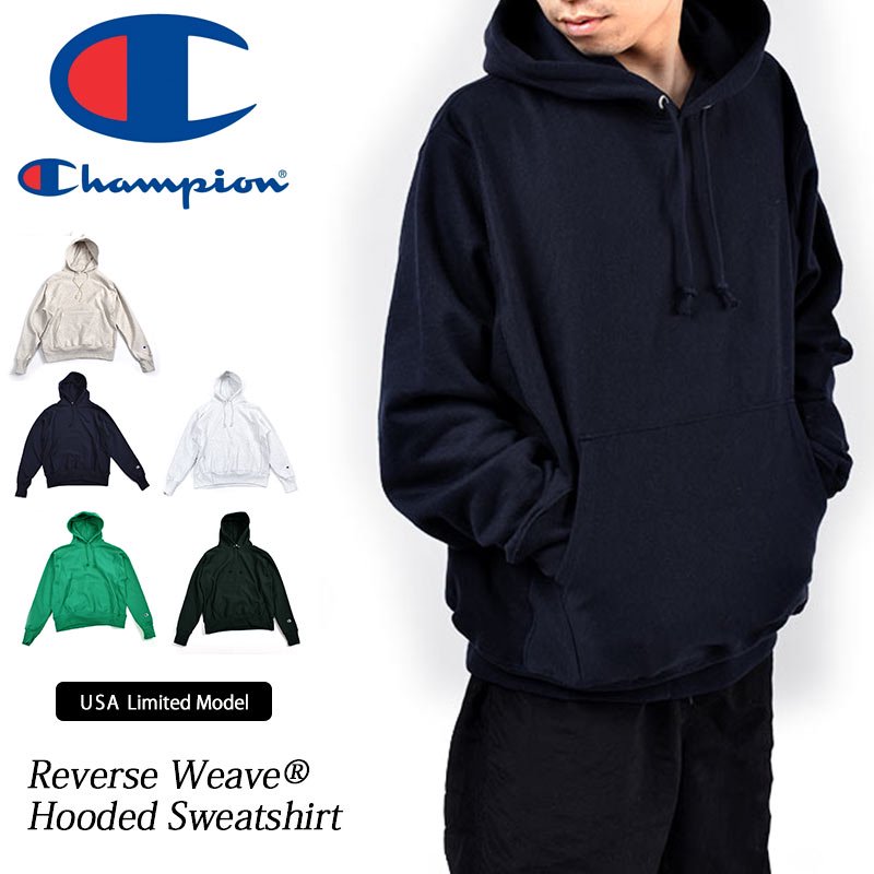 日本未発売 Champion Reverse Weave Hooded Sweatshirt BLACK