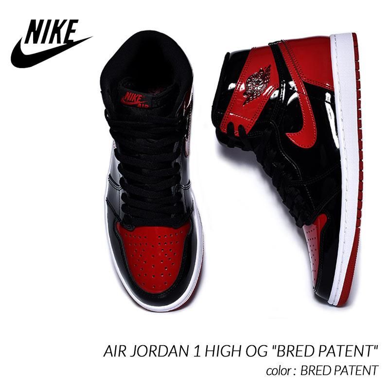 NIKE AIR JORDAN 1 HIGH OG BRED PATENT ナイキ エア ジョーダン 1 ハイ スニーカー ( ブレッドパテント  黒 赤 メンズ 555088-063 ) - 海外限定 日本未発売 希少モデル スニーカー ショップ シューズ 大阪 北堀江 プレシャスプレイス【  IMPORT