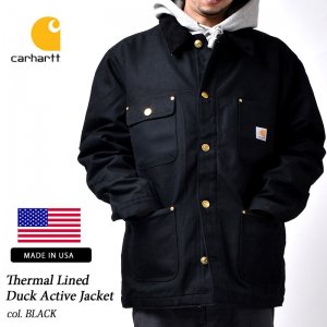 CARHARTT DUCK CHORE COAT BLANKET LINED BLACK カーハート ダック チョア コート ブランケット ラインド  ジャケット (アウター 黒 103825 ) - 海外限定 日本未発売 希少モデル スニーカー ショップ シューズ 大阪 北堀江 プレシャスプレイス【  IMPORT SHOES & CLOTHES