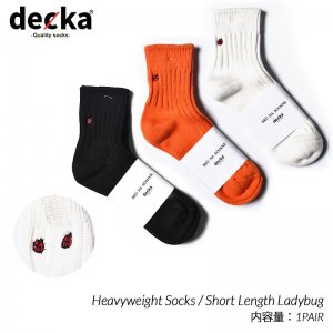 【メンズ】BRU NA BOINNE × decka -quality socks- Heavyweight Socks / Short Length Ladybug デカ ソックス ( 靴下 )