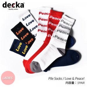 【レディース】BRU NA BOINNE × decka -quality socks- Pile Socks / Love & Peace! デカ ブルーナボイン ソックス ( 靴下 )