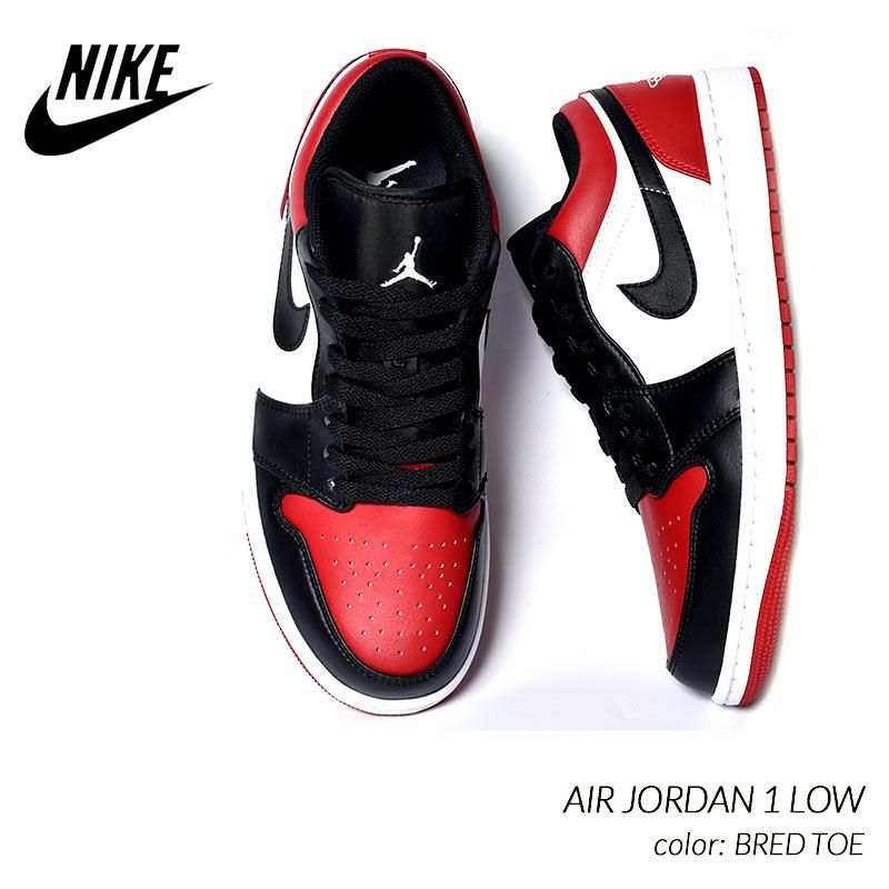 NIKE AIR JORDAN 1 LOW BRED TOE ナイキ エアジョーダン ロー スニーカー ( ブレッド 赤 レッド 白 ホワイト 黒  ブラック メンズ 553558-612 ) - 海外限定 日本未発売 希少モデル スニーカー ショップ シューズ 大阪 北堀江 プレシャスプレイス【