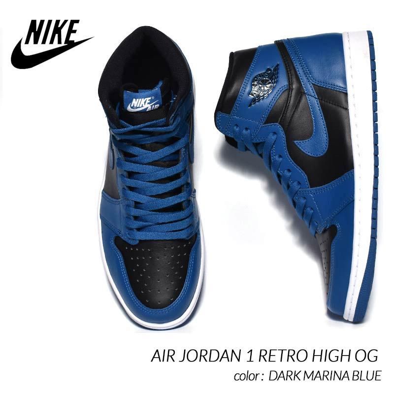 NIKE AIR JORDAN 1 RETRO HIGH OG DARK MARINA BLUE ナイキ エア ジョーダン 1 レトロ ハイ  スニーカー ( 青 黒 555088-404 ) - 海外限定 日本未発売 希少モデル スニーカー ショップ シューズ 大阪 北堀江  プレシャスプレイス【