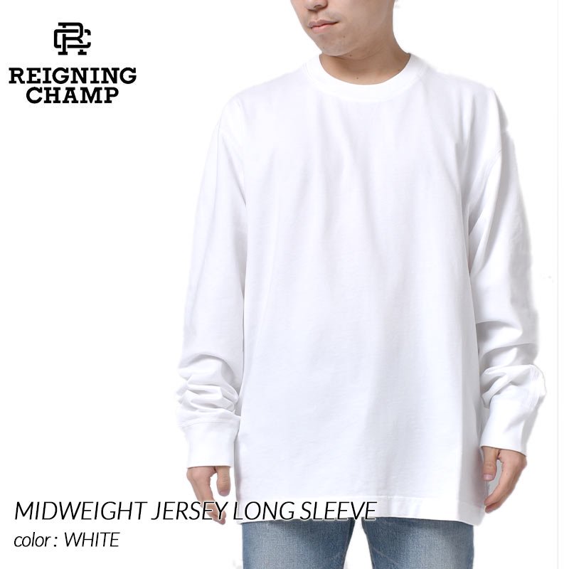 REIGNING CHAMP MIDWEIGHT JERSEY LONG SLEEVE WHITE レイニング